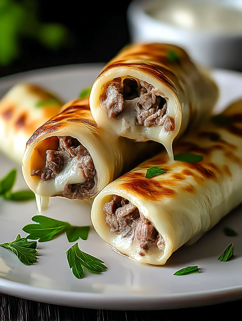 A plate of food with meat and cheese.