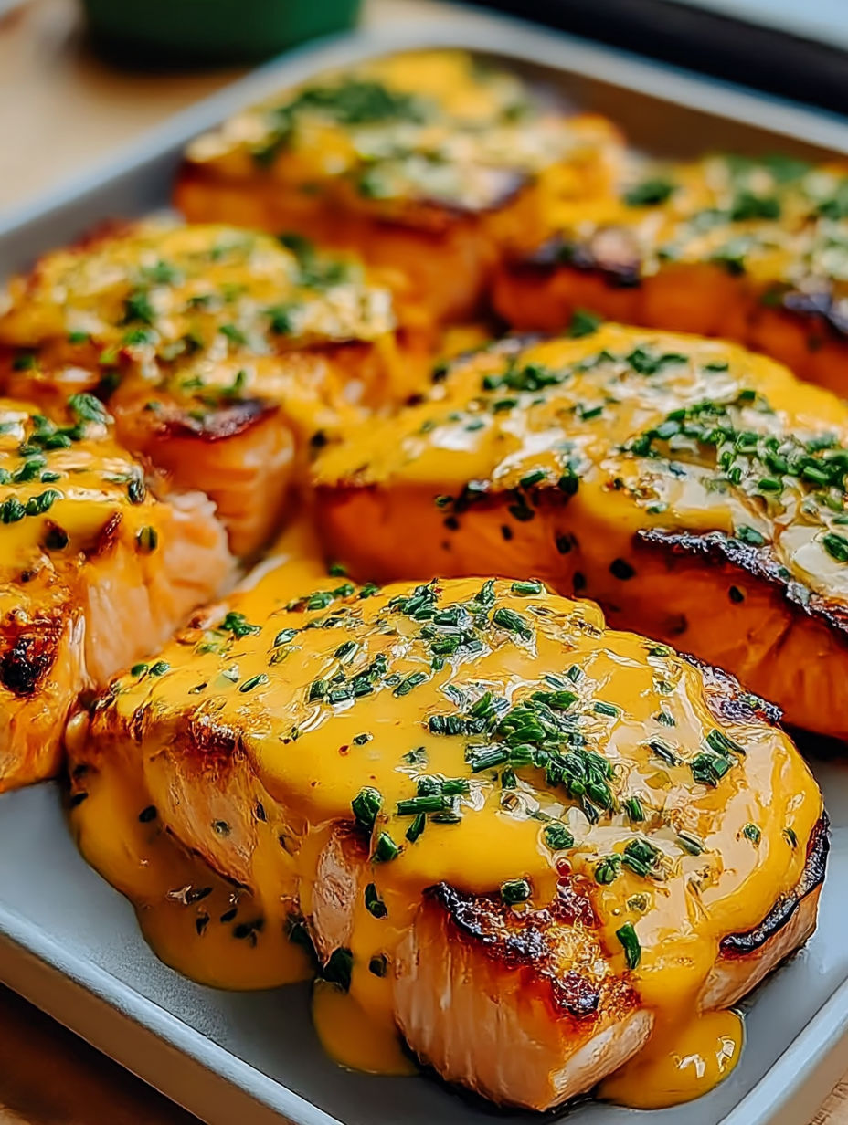 A plate of cooked fish with a creamy sauce.