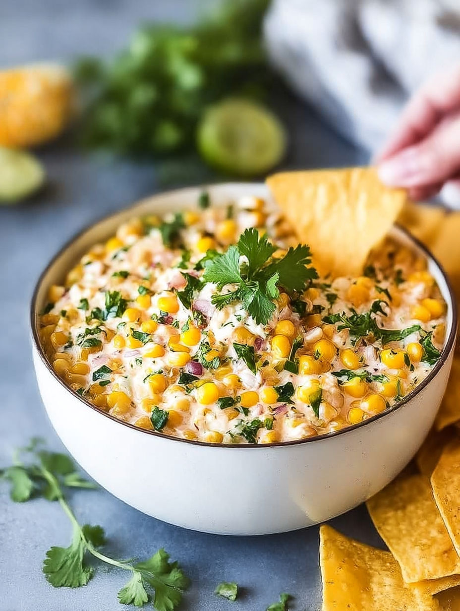 A bowl of food with chips and a green garnish.
