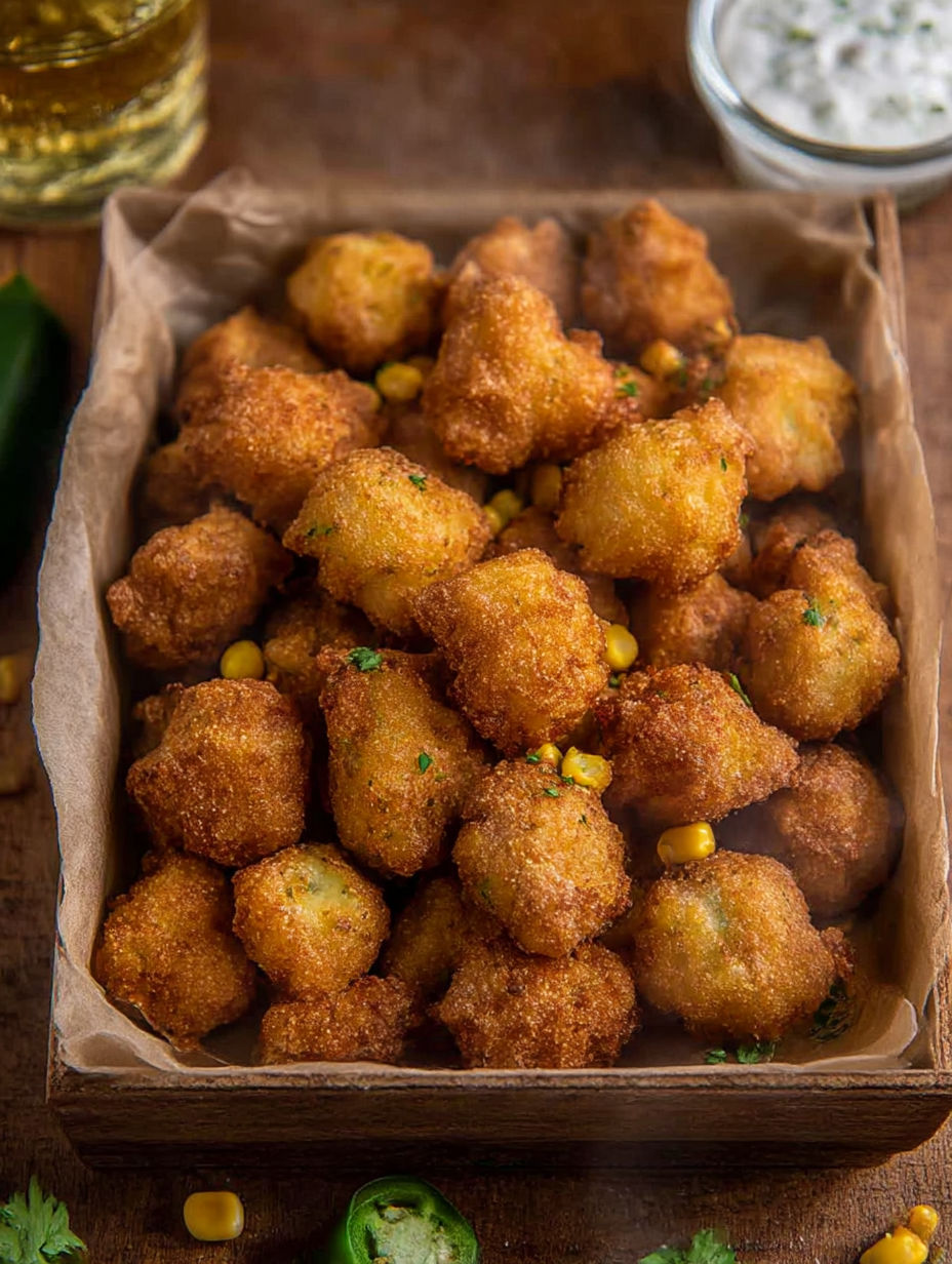 A box of corn dogs.