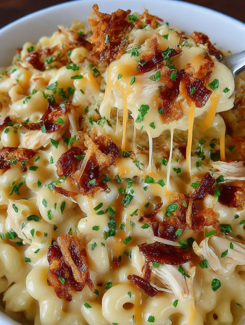 A close up of a delicious macaroni and cheese dish.