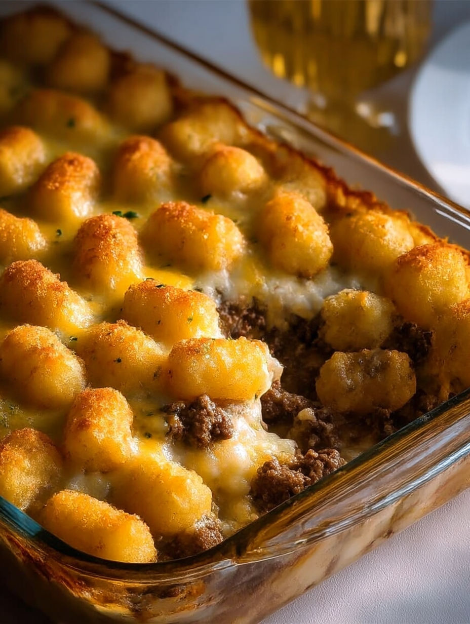 A dish of food with a yellow sauce and cheese.