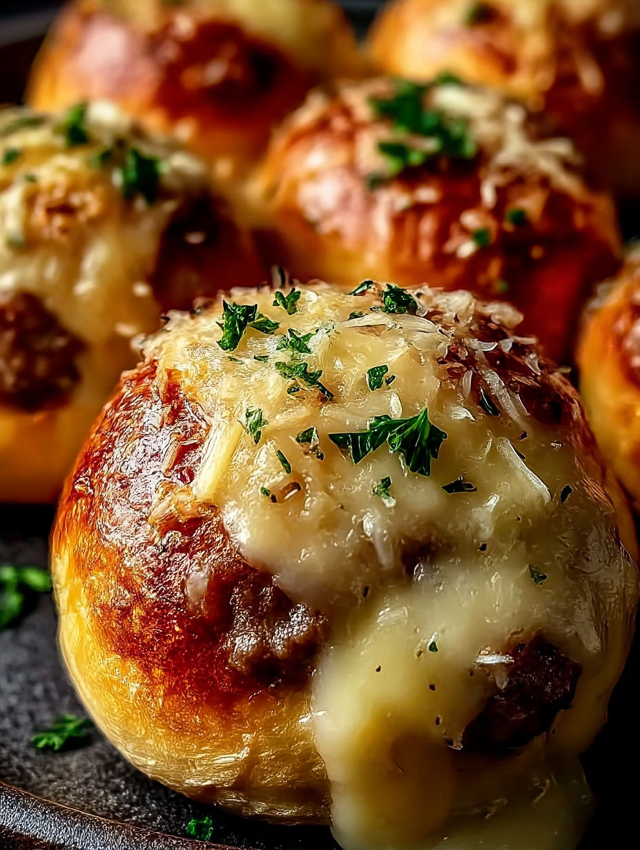 A close up of a cheese and herb filled bread.