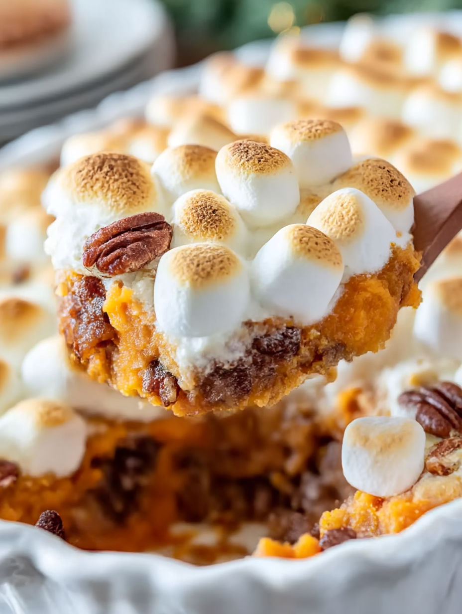 A spoonful of marshmallows and caramel.