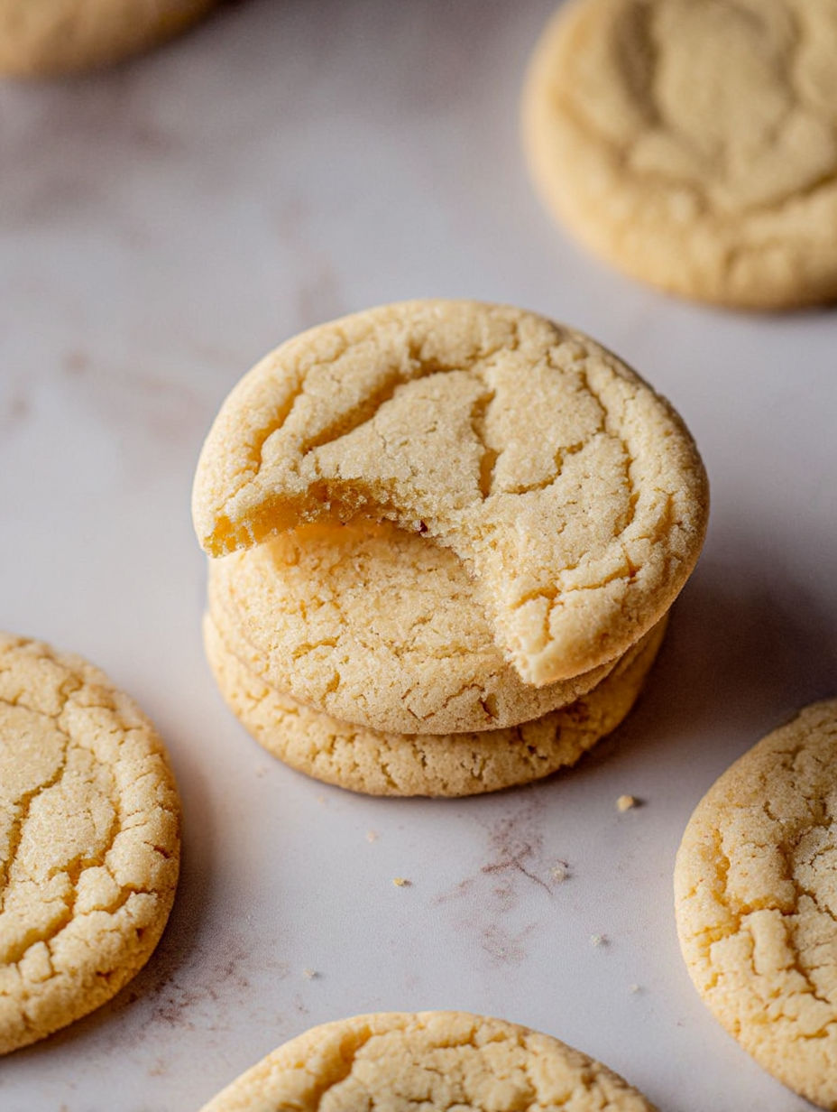 A cookie with a bite taken out of it.