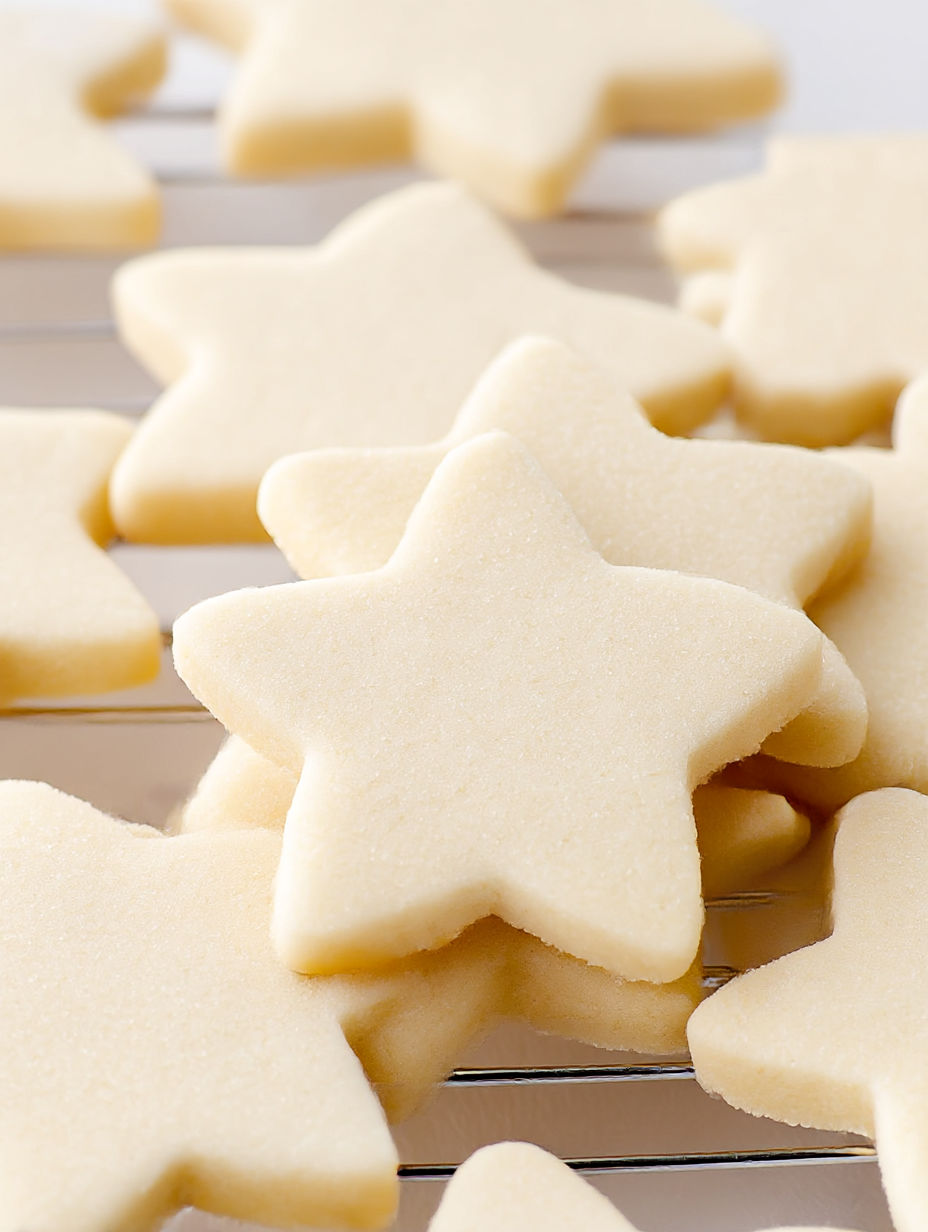 A tray of star shaped cookies.
