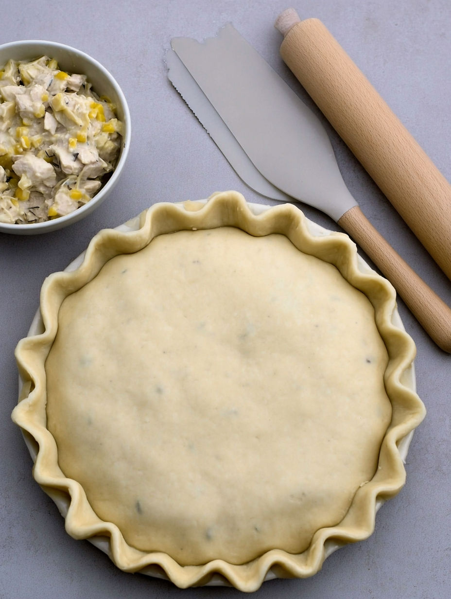 A pie with a yellow filling.