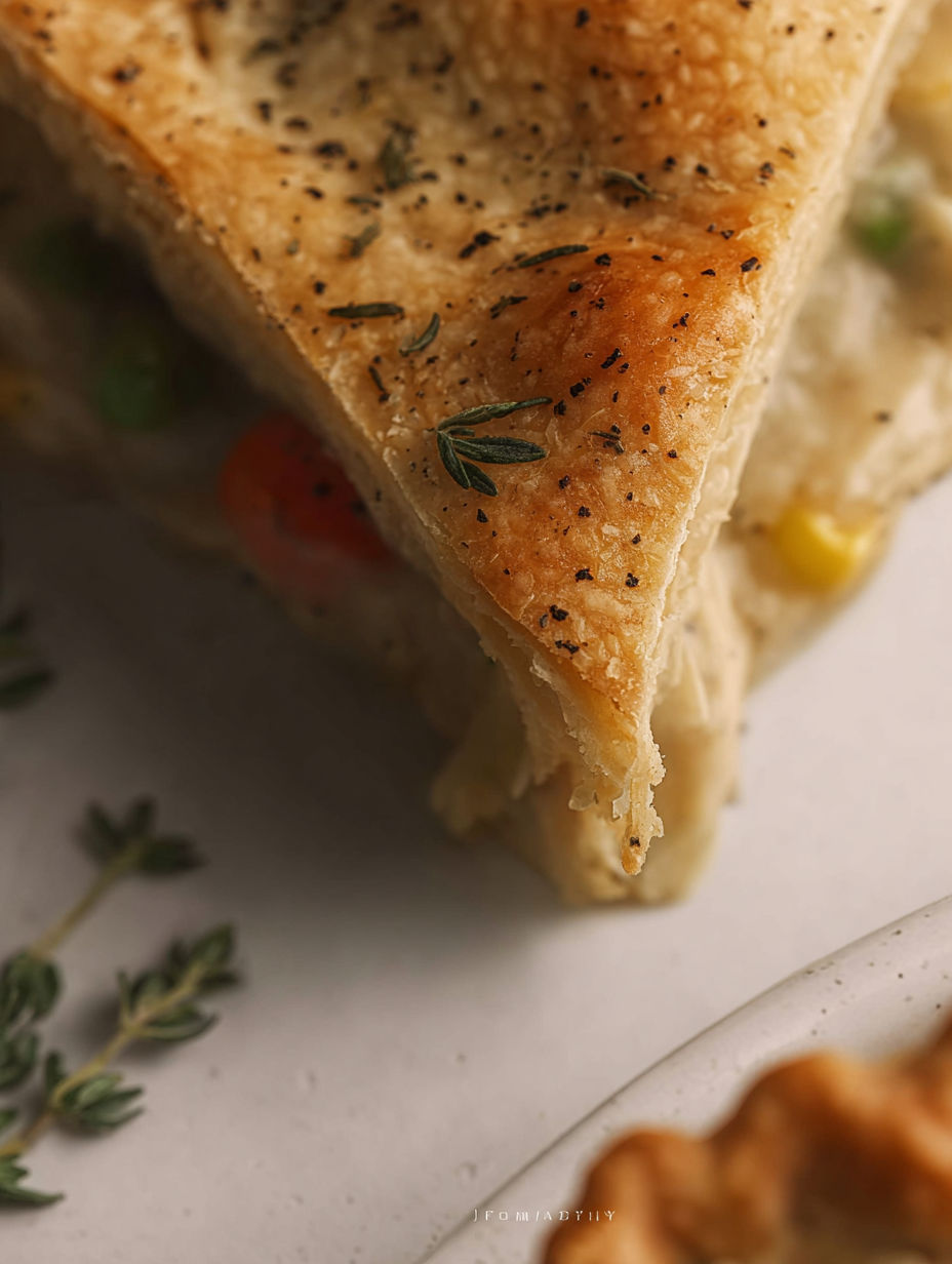 A slice of pizza with tomatoes and basil.