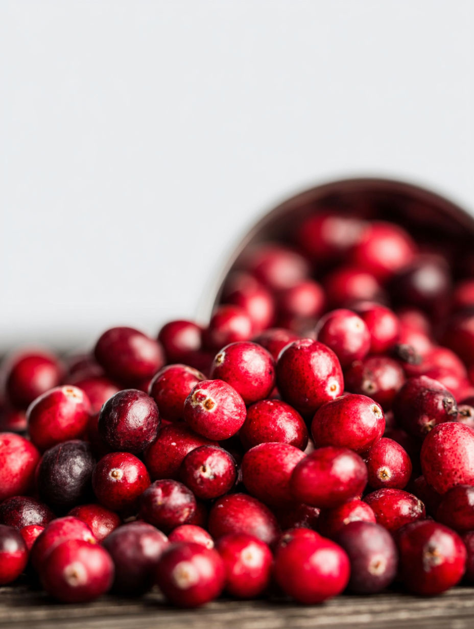 A close up of a bowl of red berries.