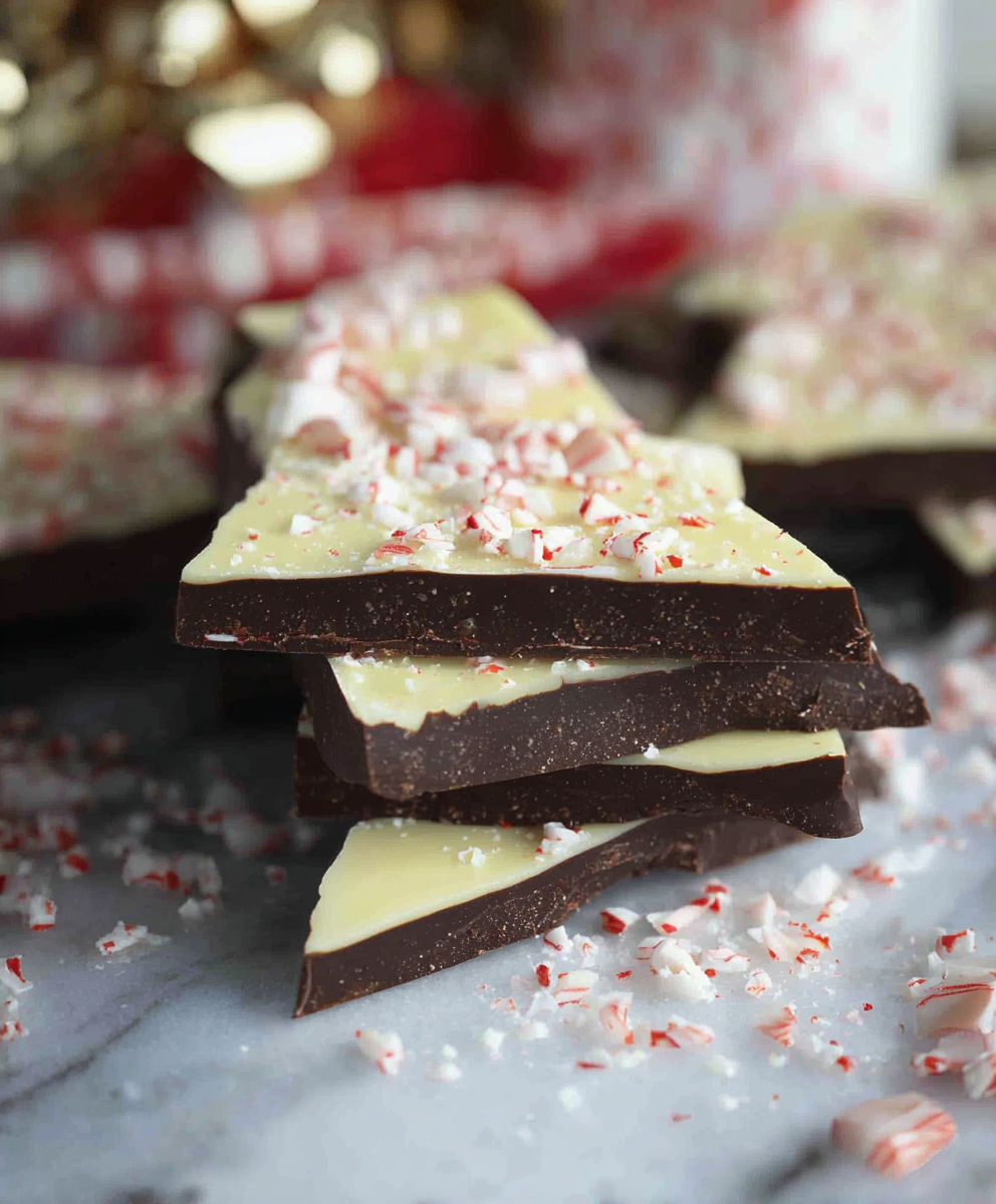A close up of a chocolate bar with white and red sprinkles.