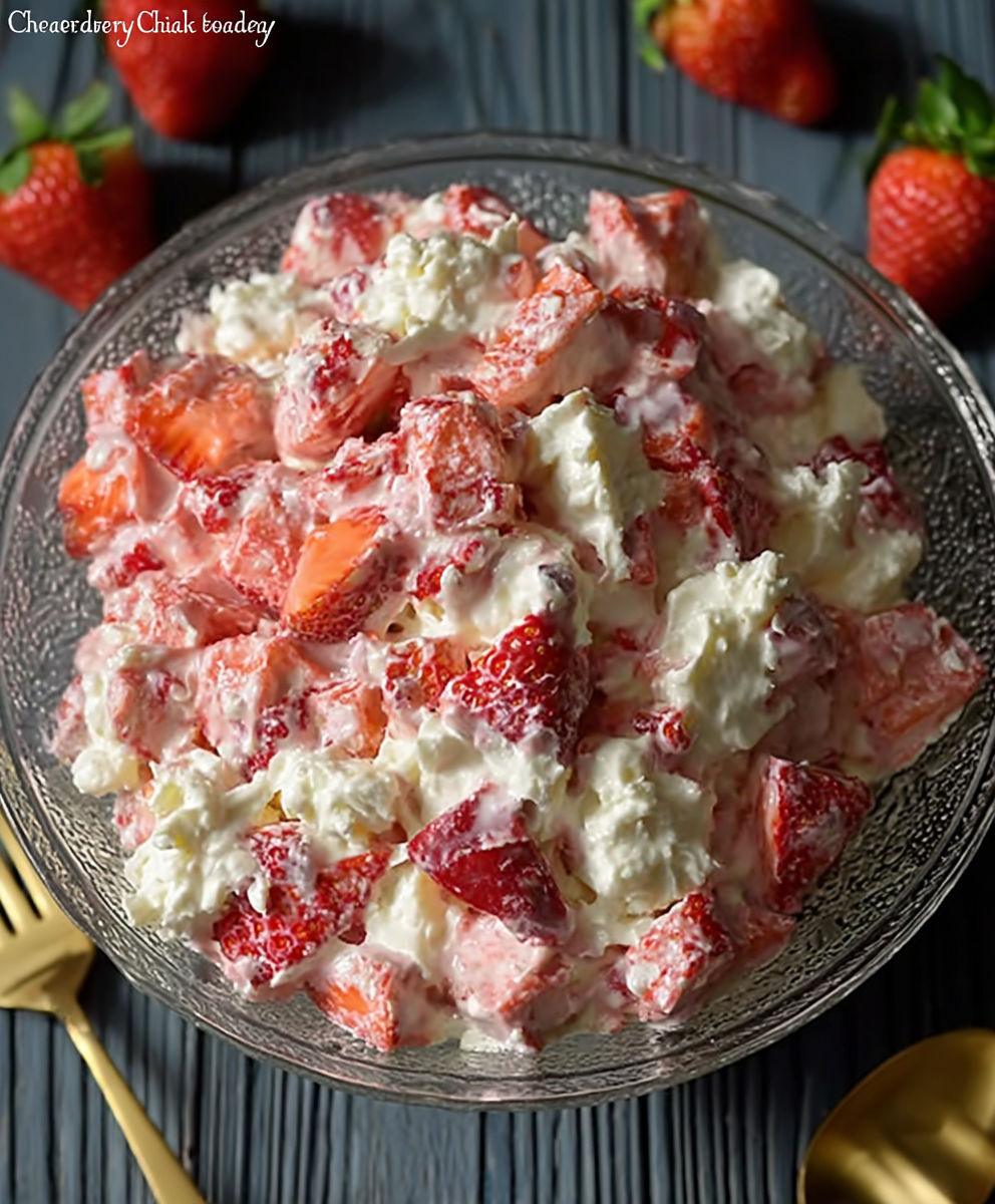A bowl of strawberry shortcake.