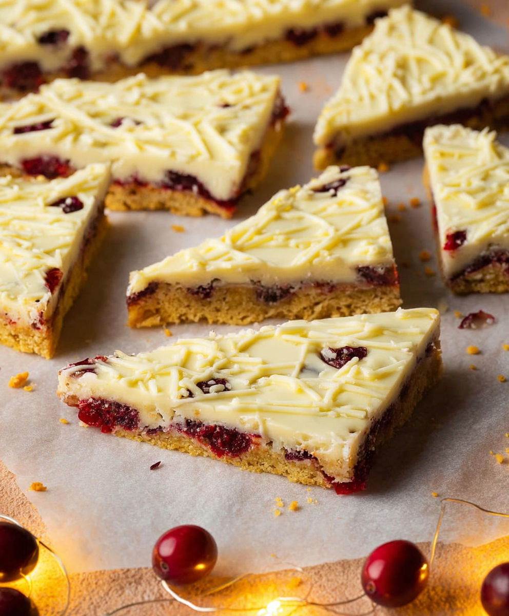 A recipe for a dessert with white frosting and red berries.