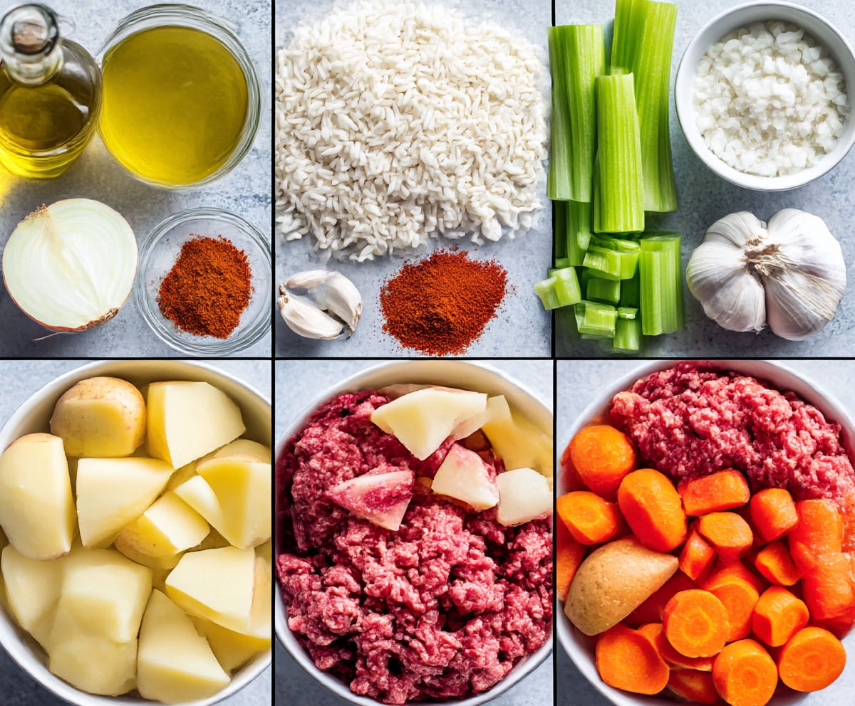 A bowl of food with a variety of ingredients.