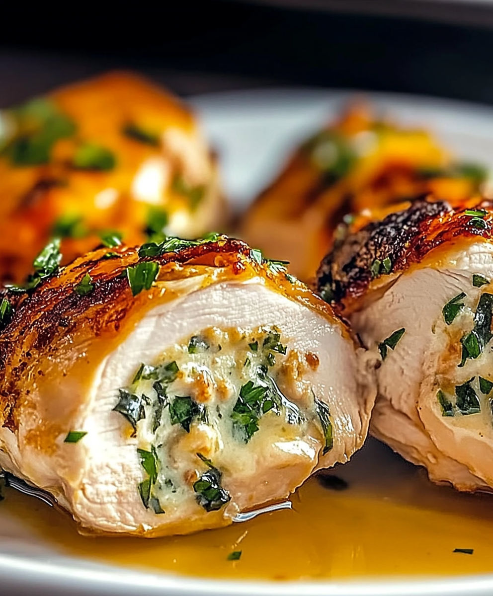 Chicken with sauce on a plate.