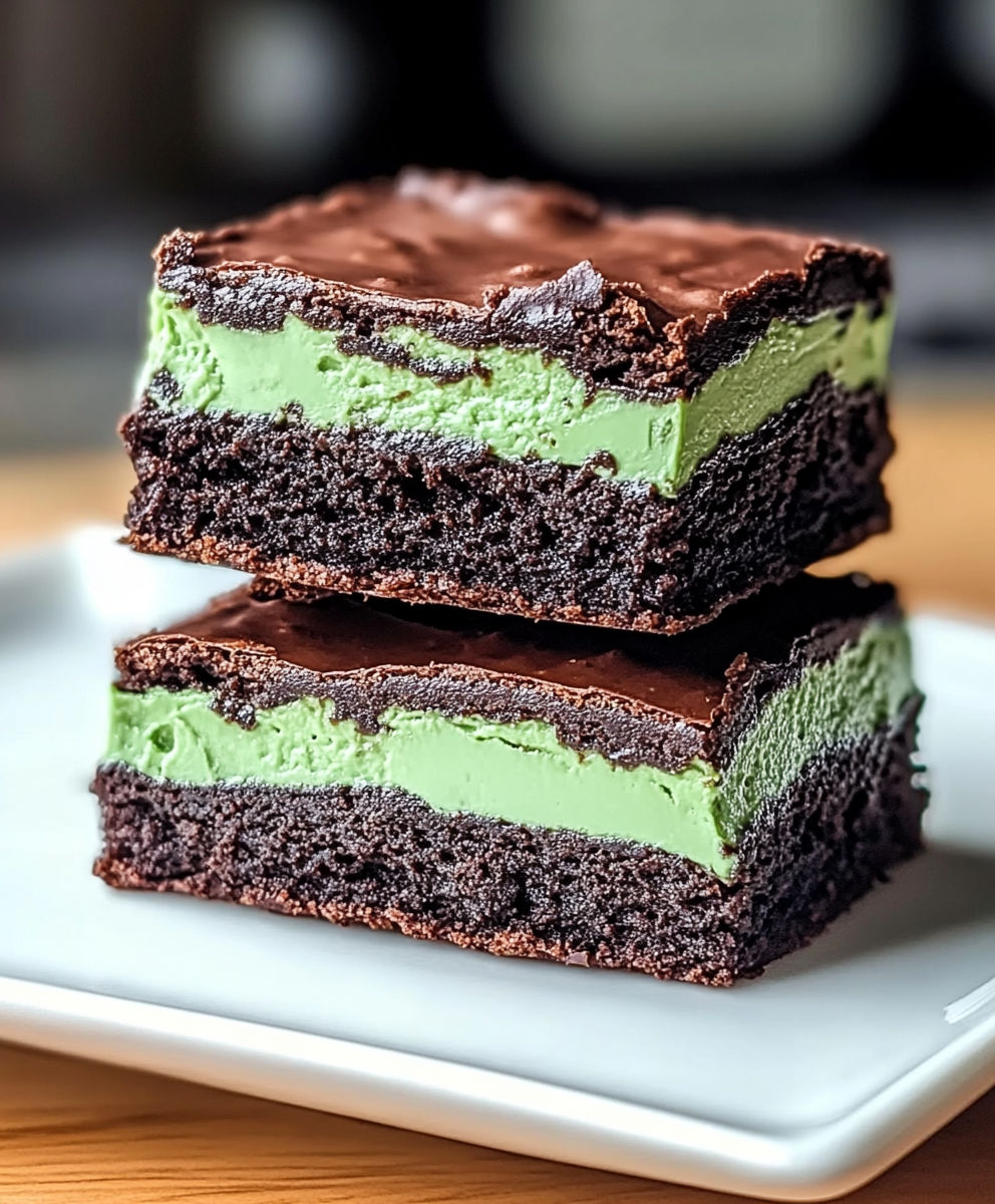 A chocolate and green frosted dessert.