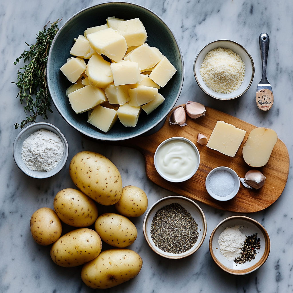 A bowl of potatoes and a bowl of butter.
