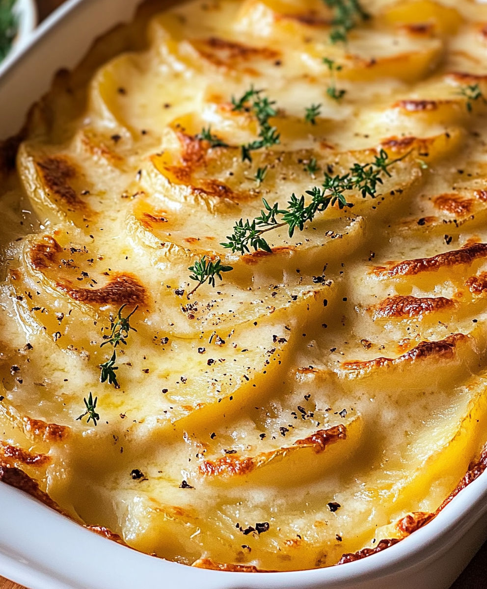 A dish of food with a sprig of parsley on top.