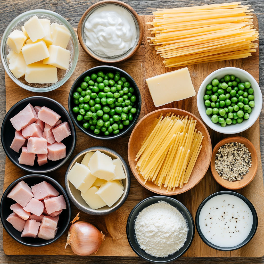 A wooden cutting board with various foods on it.