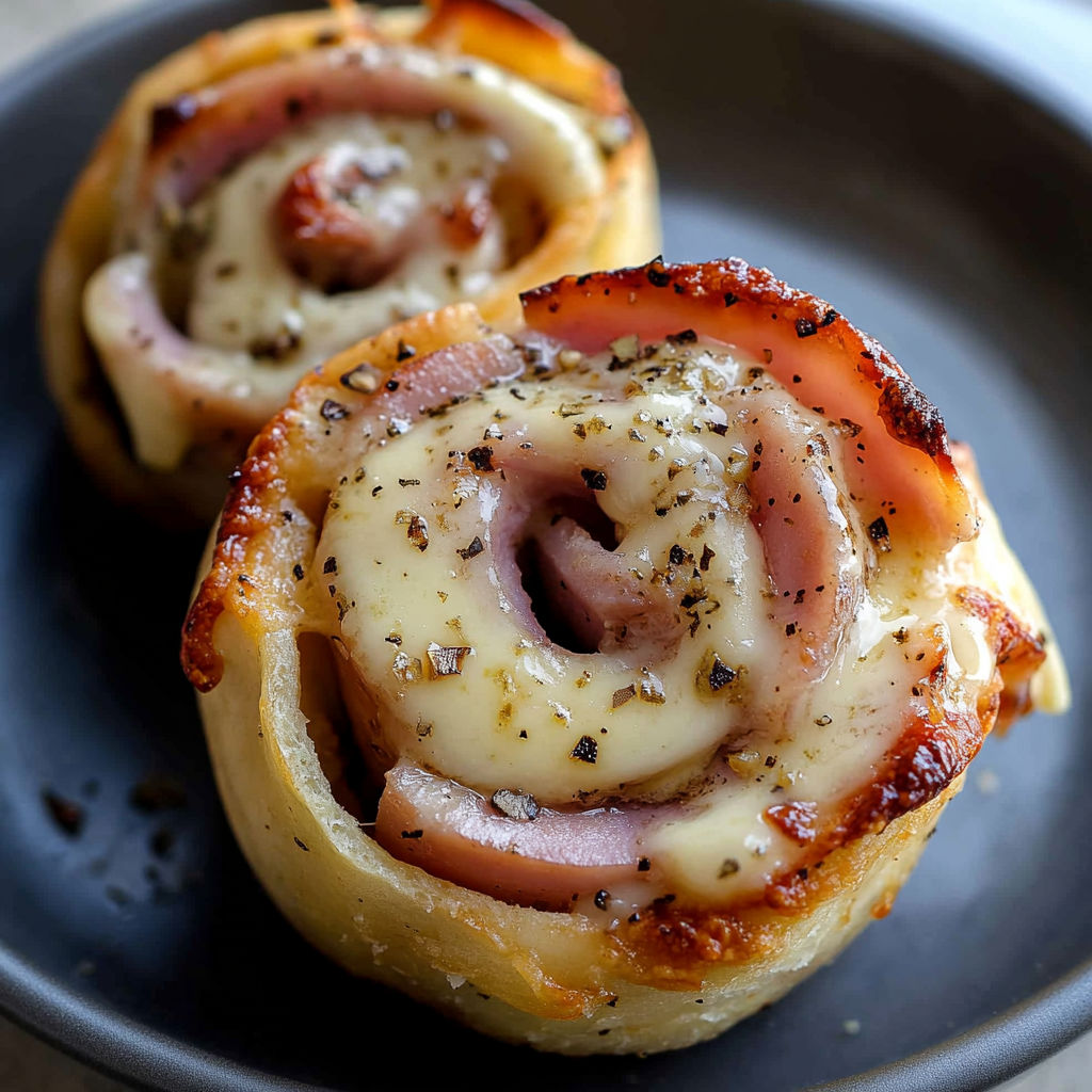 Two rolls of meat and cheese.