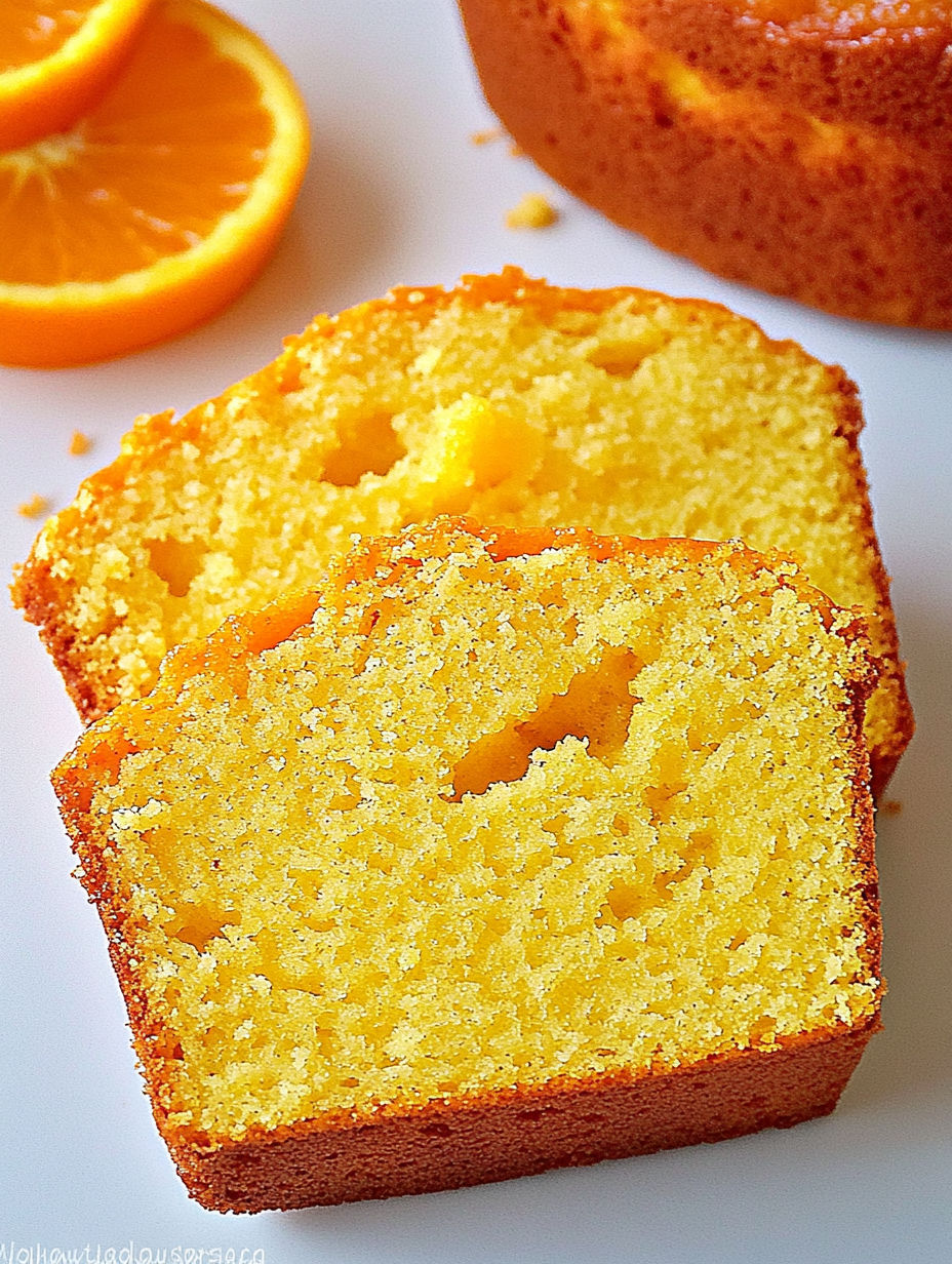 A slice of cake with a slice of orange on top.
