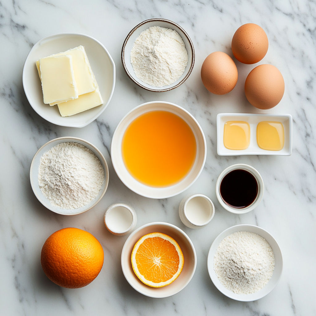 A variety of ingredients for baking.