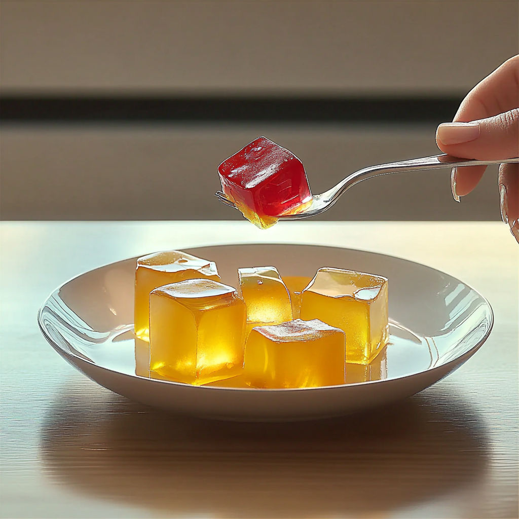 A person is eating a recipe.