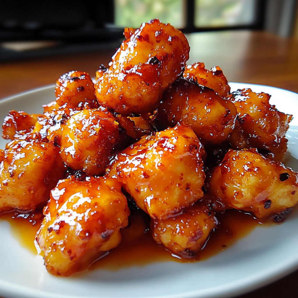 A plate of fried food with a recipe on the side.