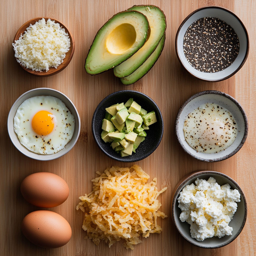 A table with various food items on it.