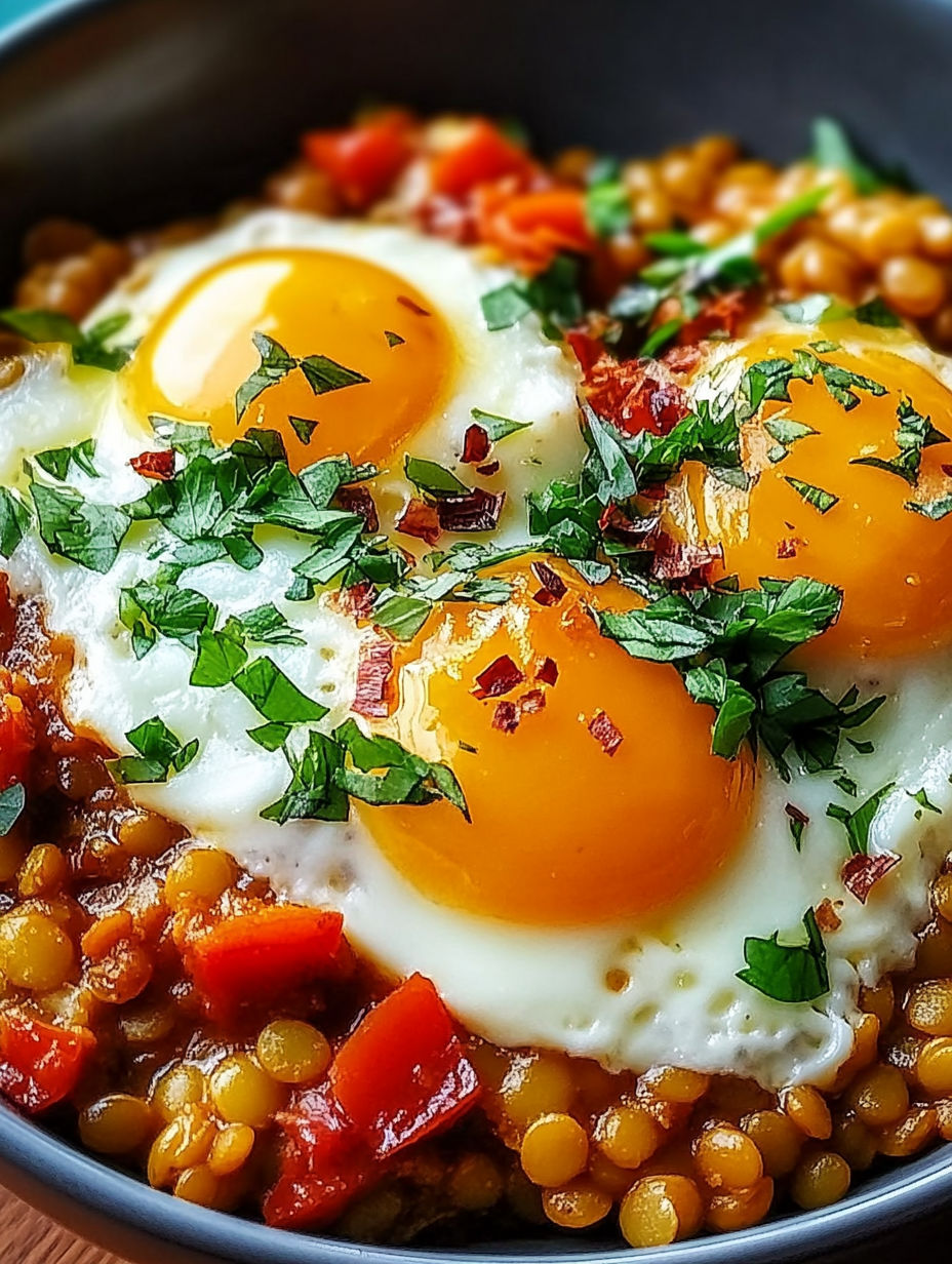 A close up of a fried egg on top of a bowl of food.