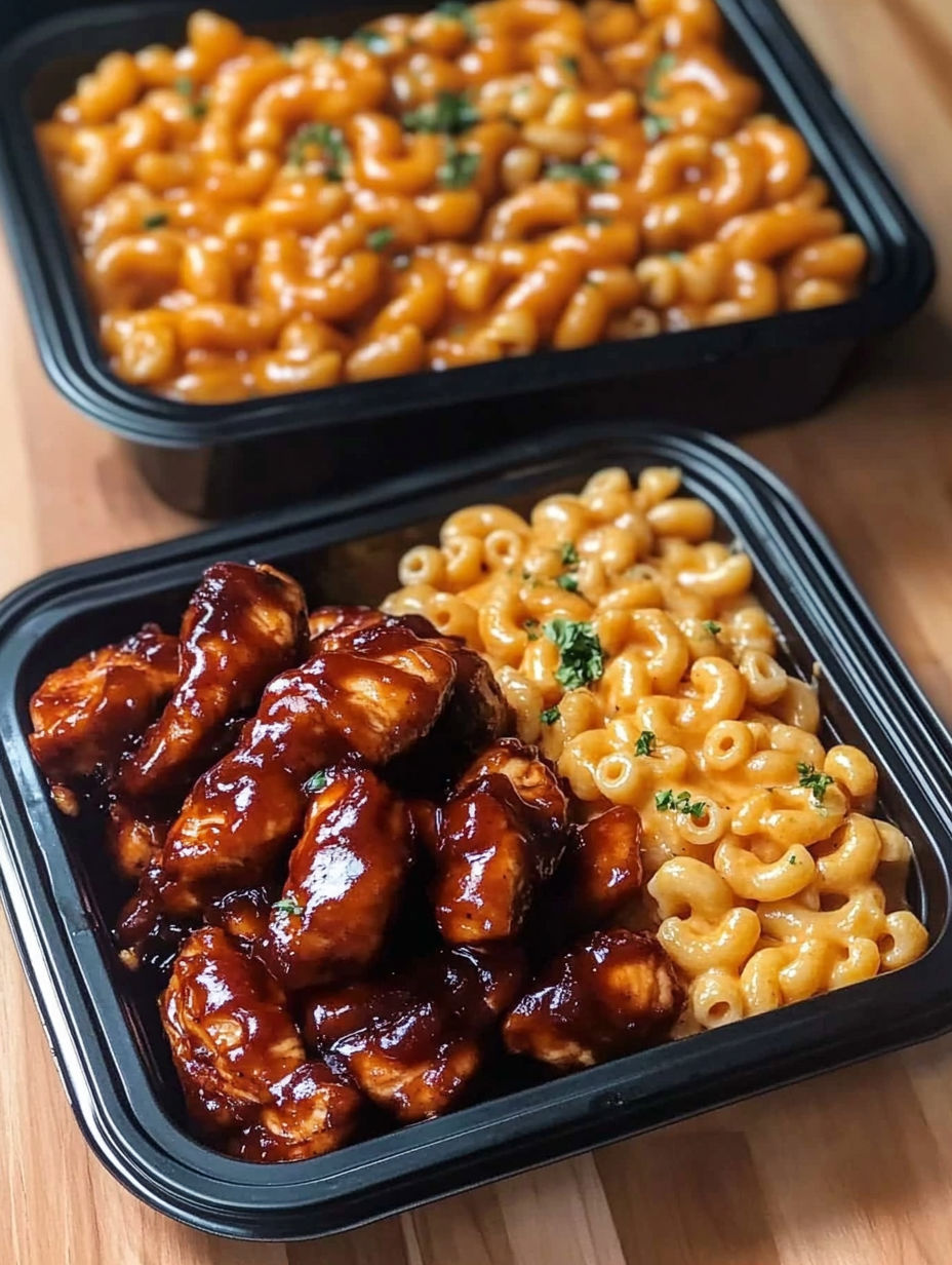 A dish of chicken and macaroni.