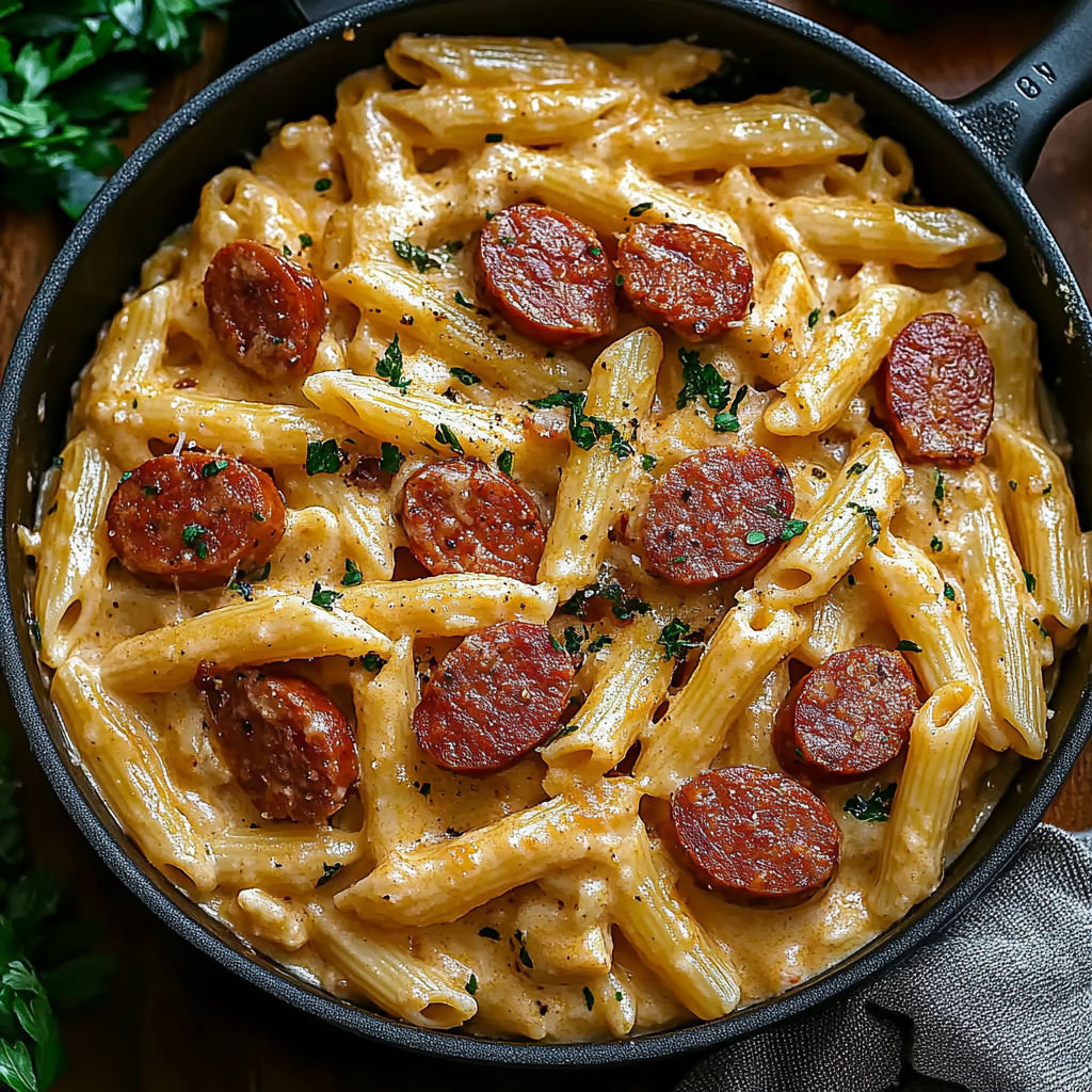 A bowl of pasta with meat and vegetables.