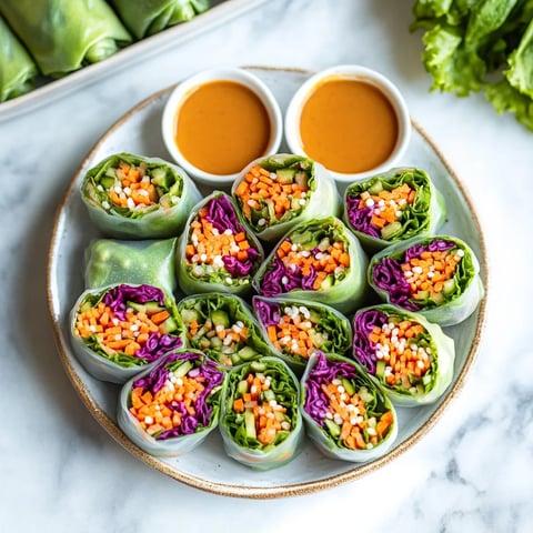 A plate of vegetable wraps with sauce.