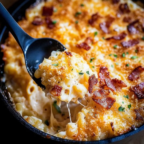 A spoon is in a bowl of macaroni and cheese.