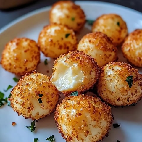 A plate of cheese balls.