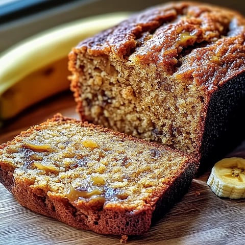 A loaf of banana bread with a slice cut out.