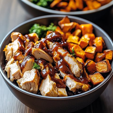 A bowl of food with chicken and vegetables.
