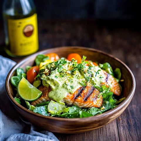 A bowl of salad with fish and vegetables.