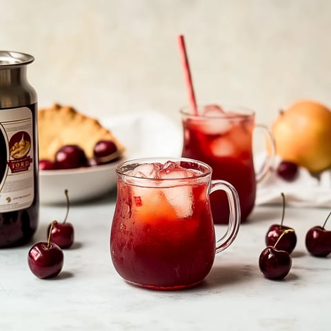 Cherry juice in a glass.