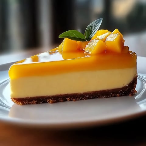 A slice of cheesecake with a leaf on top.