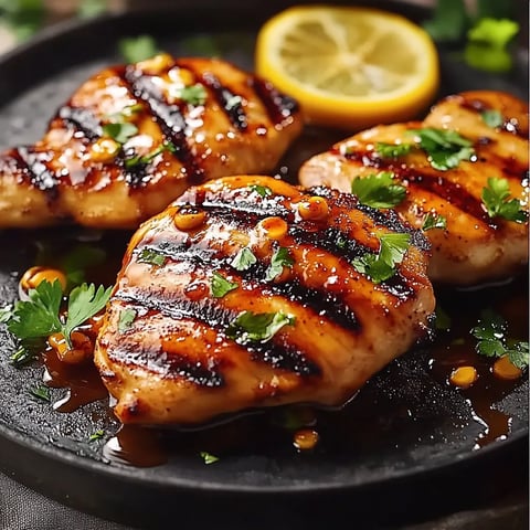 Chicken with lemon and herbs.