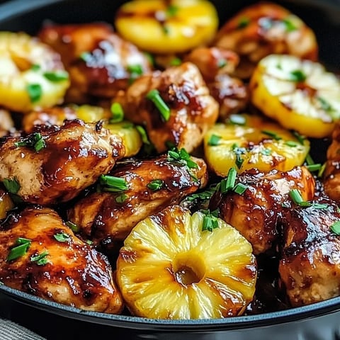 A bowl of food with a pineapple slice on top.