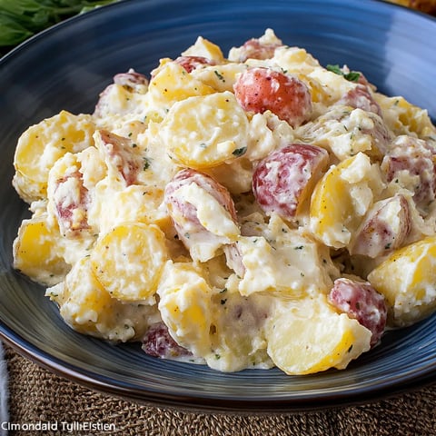 A plate of food with potatoes and tomatoes.