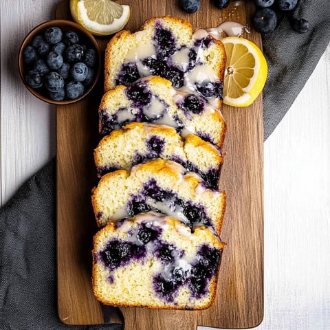 A slice of blueberry cake with lemon and blueberry toppings.