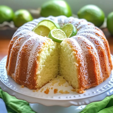A slice of cake with lime wedges on top.