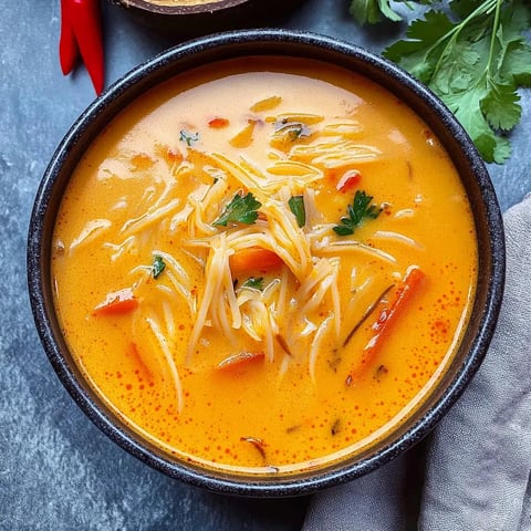A bowl of soup with carrots and other vegetables.