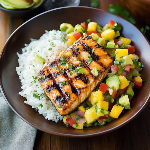 A bowl of food with rice, meat, and vegetables.