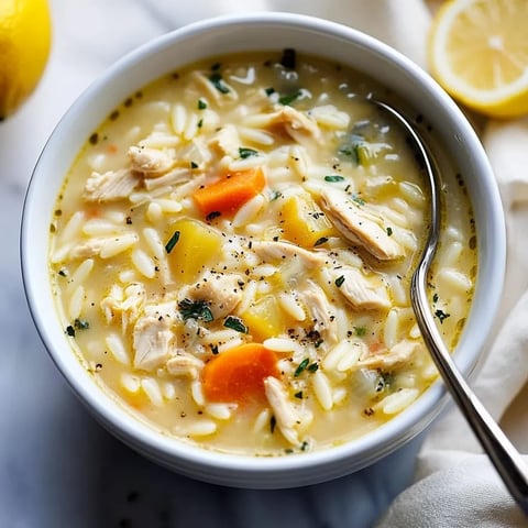 A bowl of soup with chicken and carrots.