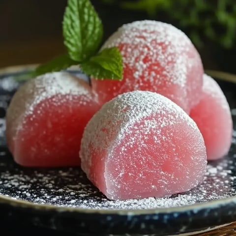A plate of food with mint leaves on top.