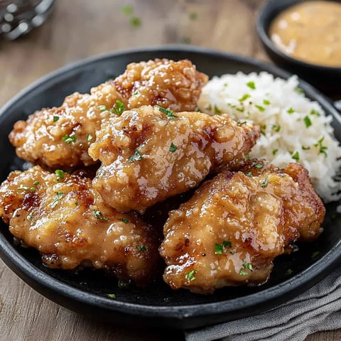 A plate of chicken wings with rice.