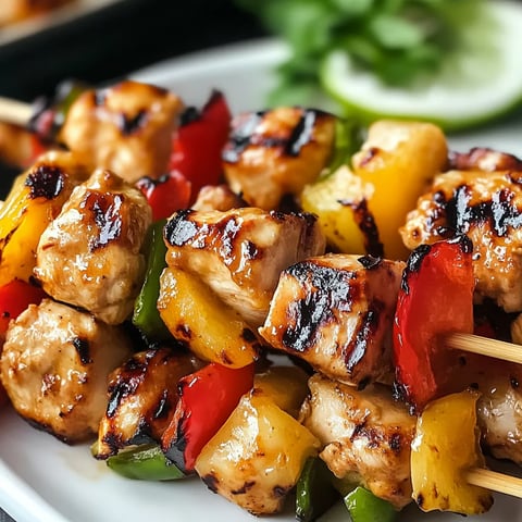 A plate of food with a stick of food on it.